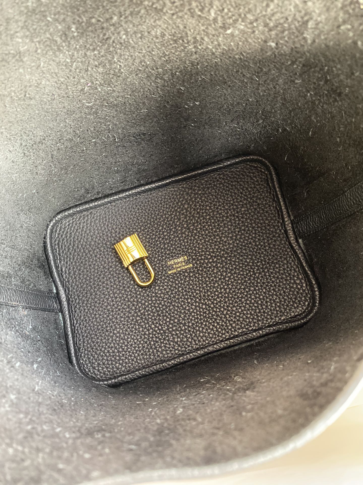 에르메스 피코탄 락22 블랙 금장 소가죽